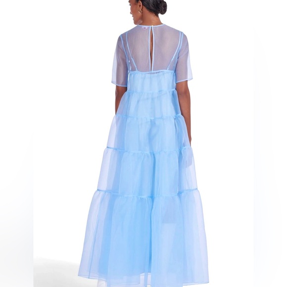🌺🎉HP🎉🌺 NWT Staud Hyacinth Tiered Organza Maxi Dress French Blue - Picture 7 of 15